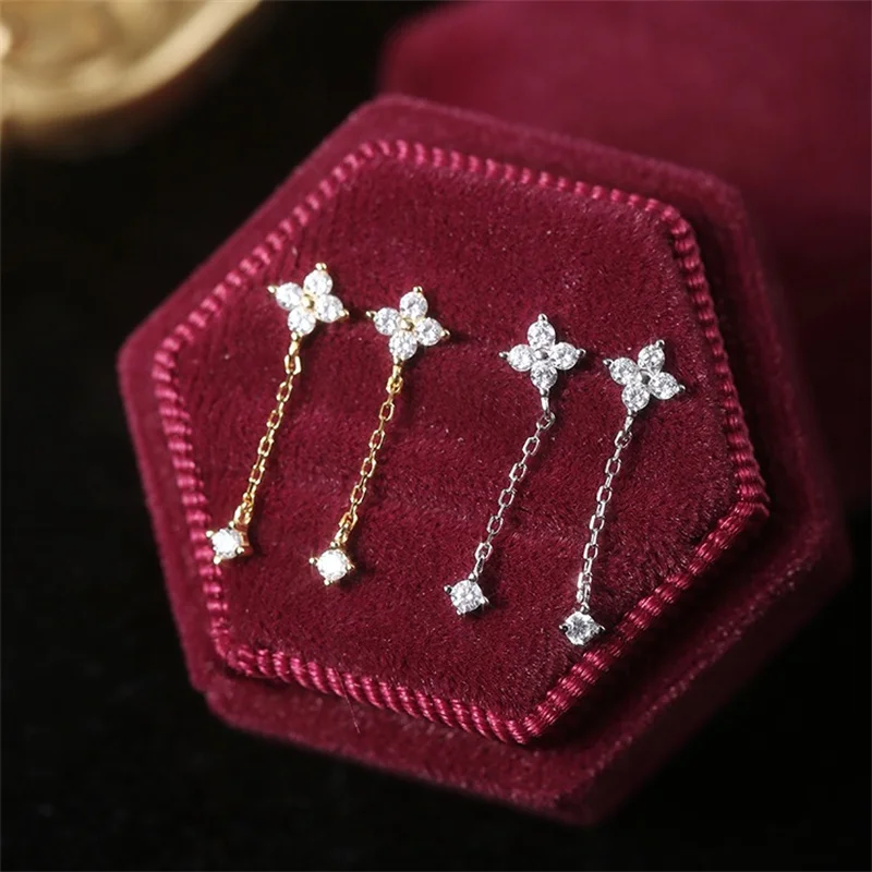 Orecchini Pendenti Da Donna In Argento Con Nappine Lunghe E Zirconi Eleganti Matrimonio E Festa Da 6,64 € | DHgate