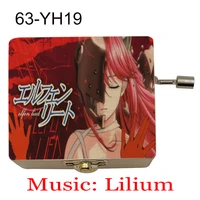Anime Elfen Lied Yellow Wood Handed Music Box, Lilium Musical Customize Color Printed Gift Kid Birthday Festival Lovely Souvenir 2