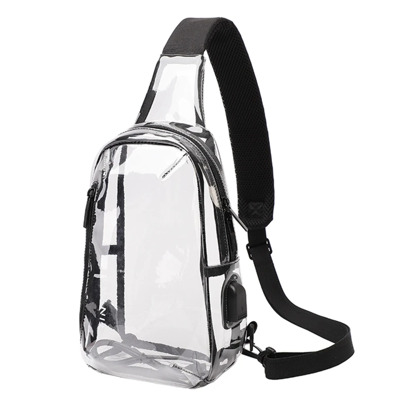 

Clear Sling Bag PVC Crossbody Shoulder Bags Transparent Casual Chest Phone for Women Men Perfect for Hiking Stadium Work