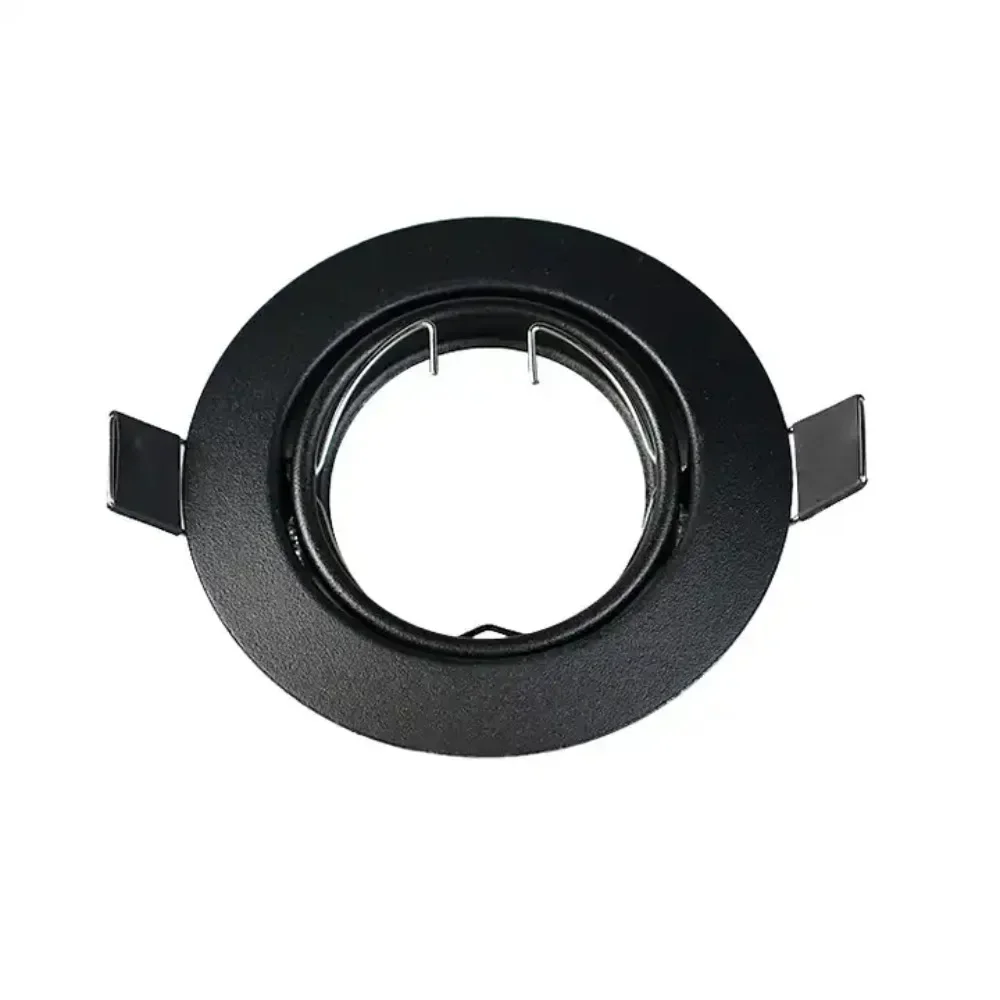 Recessed LED Spot Light Black/White LED Ceiling Lights Frame Round Fixture Holders Adjustable for MR16 GU10 Bulb Holder