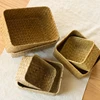 Wicker Storage Basket Picnic Basket Woven Laundry Basket Sundries Organizer Kitchen Fruit Organizer Seaweed Box cesta decorativa 5