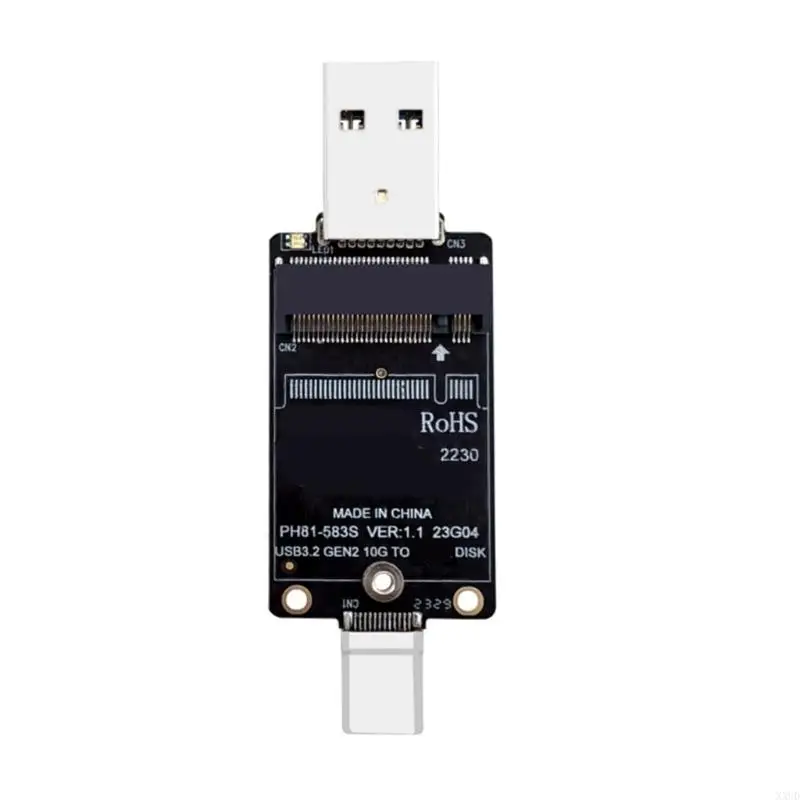 XXUD M.2 NVME SSD Adapter M.2 to USB A Type C Converter Support 2230 JMS583
