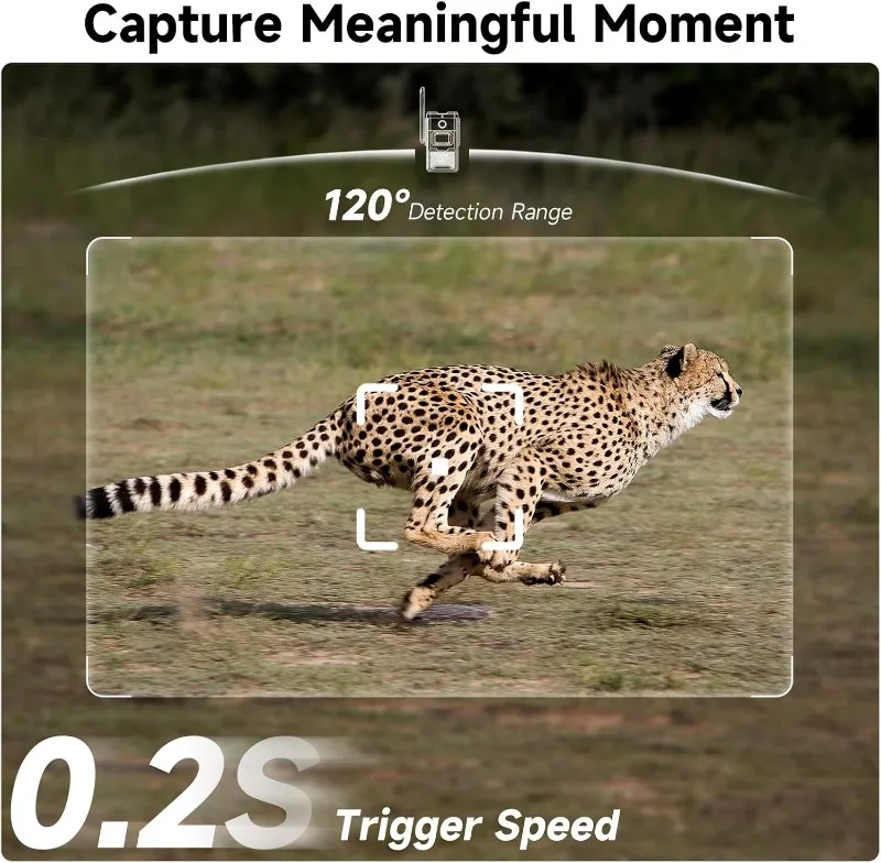 Wildlife Camera 4G Integrated Solar Powered 30MP 4K Night Vision Trail Camera Phone APP 120 Detection Angle Motion Sensors Cam hunting trail camera trail camera