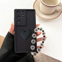 Fashion Dopamine Color Beaded Chain Phone Case for Realme 10 4G (Black)