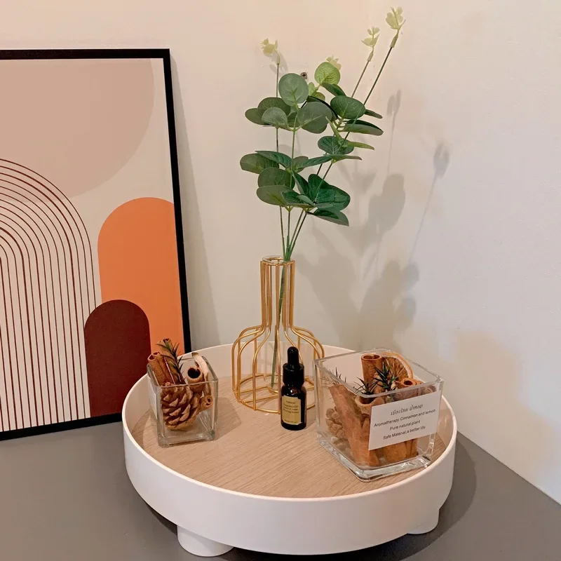 Nordic Style Decorative Trays Home Decor Storage Organizer Storage Box Table Vase Aromatherapy Stand Candlestick Stand