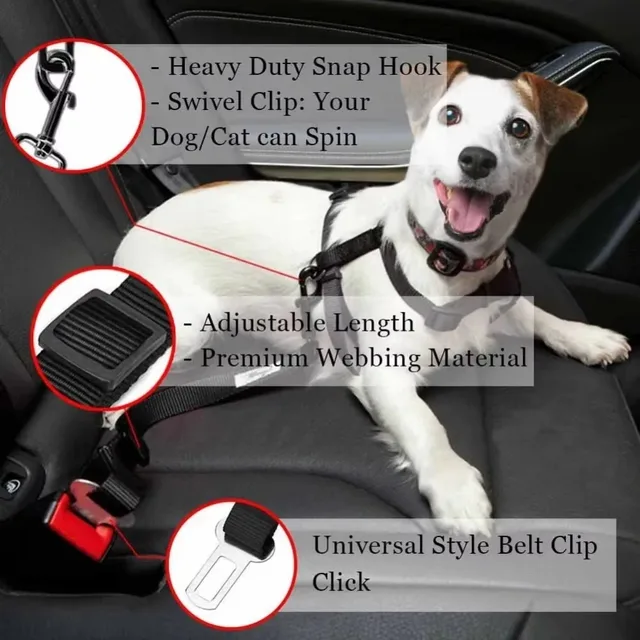 Cat Car Seat Belt Dog Accessories Adjustable Harness Lead Leash Small Medium Travel Clip Puppy Collar Leash Pet Items Dog Harnes 3