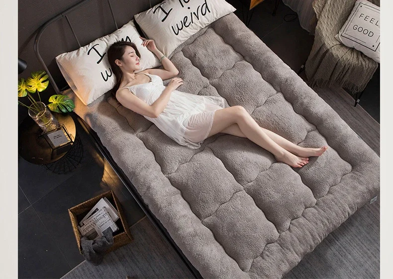 Description Picture 5 of itemTatami Floor Mat/Pad Fashion Comfy Futon For Dorm/Home Nap Thickened Single Double Use Sleeping Mattress/Foldable Plush Bed