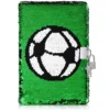 Sequin Notebook Reversible Football Pattern Notebook with Lock and Keys Diary Journal Travel Notebook Diary for Kids and Adults 1