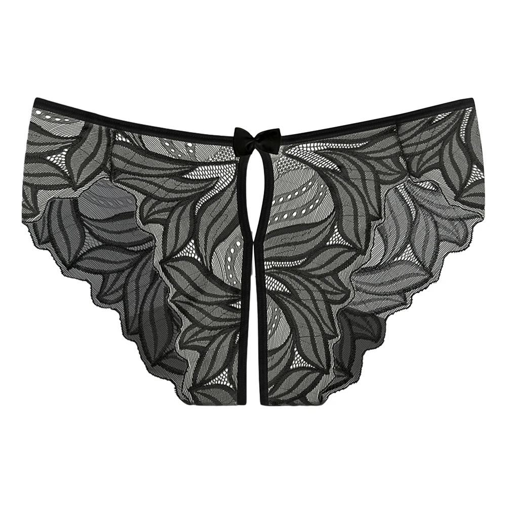 

Sexy Women Lace Briefs Open Crothless Seamless Lingerie Ultra-thin Low Rise Panties Solid Transparent Underwear Erotic Undrpants