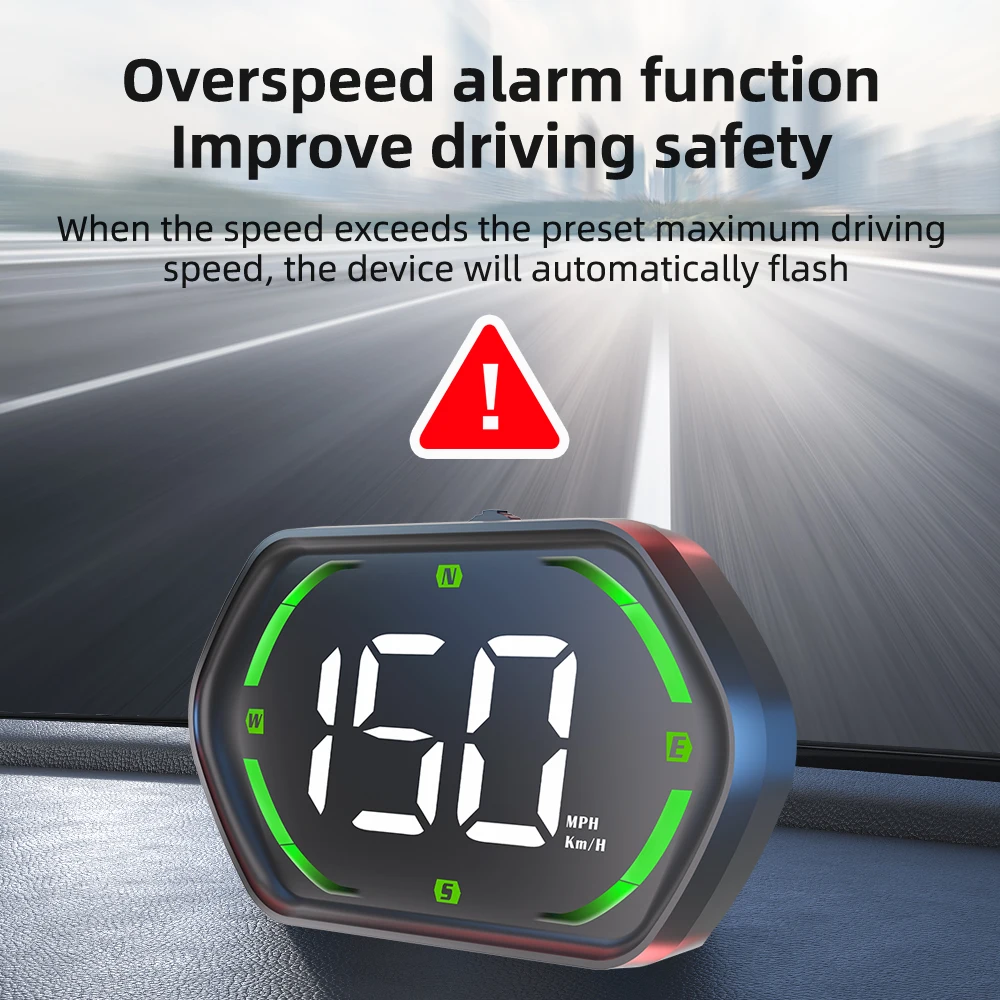 Computer di bordo GPS G22 per auto, display head-up HUD con indicatore di velocità KMH MPH, funzione di allarme e bussola per tutte le auto. - Image 2