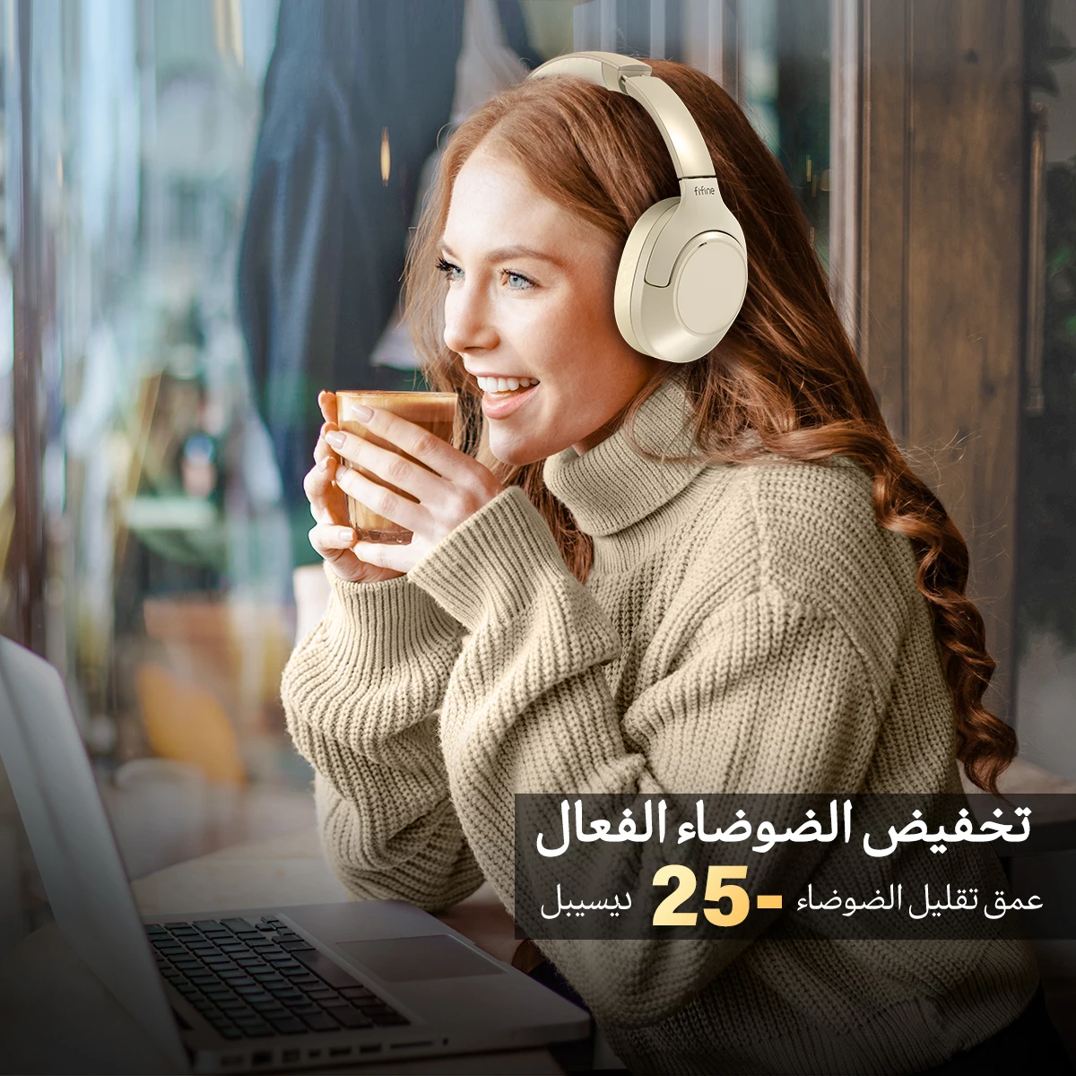 سماعات رأس بلوتوث لاسلكية من FIFINE للهاتف/الوسادة...