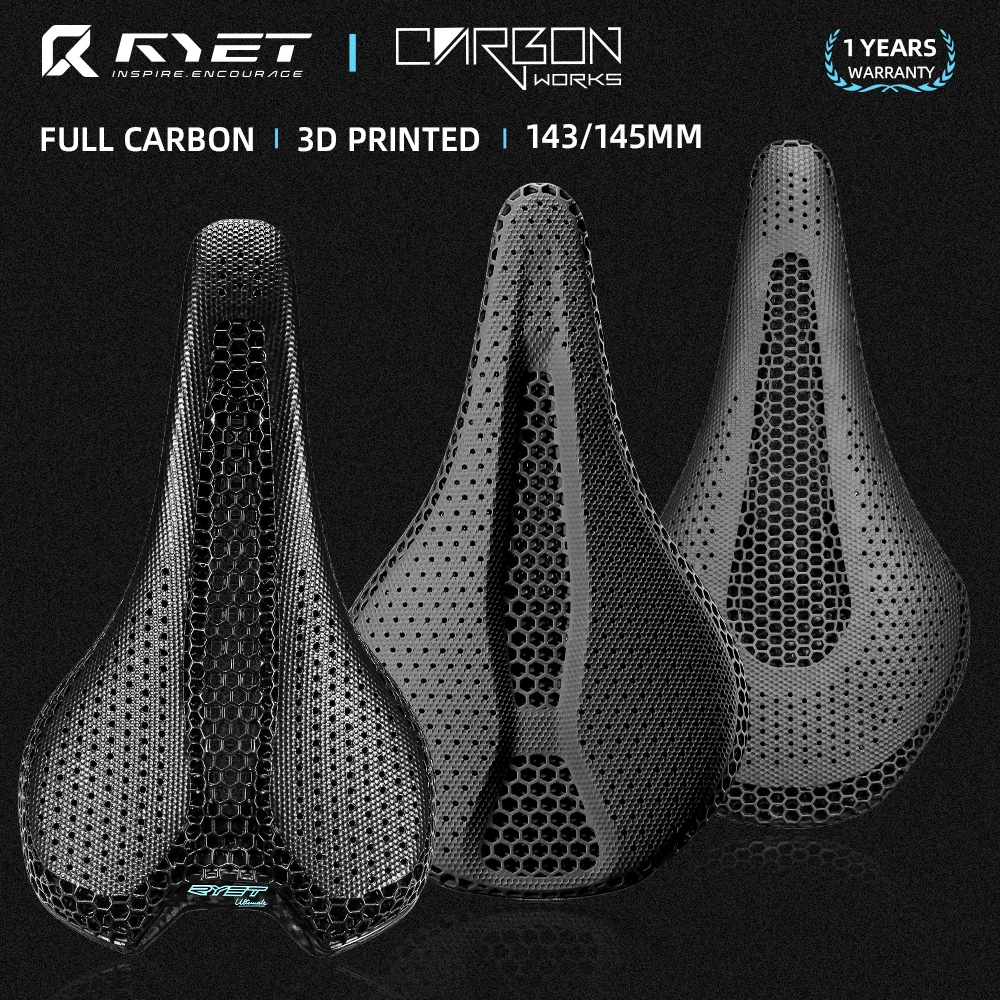 Sella Bici In Carbonio Stampata 3D EXPROTAS – 140mm, Con Cuscinetto, Per MTB E Racing