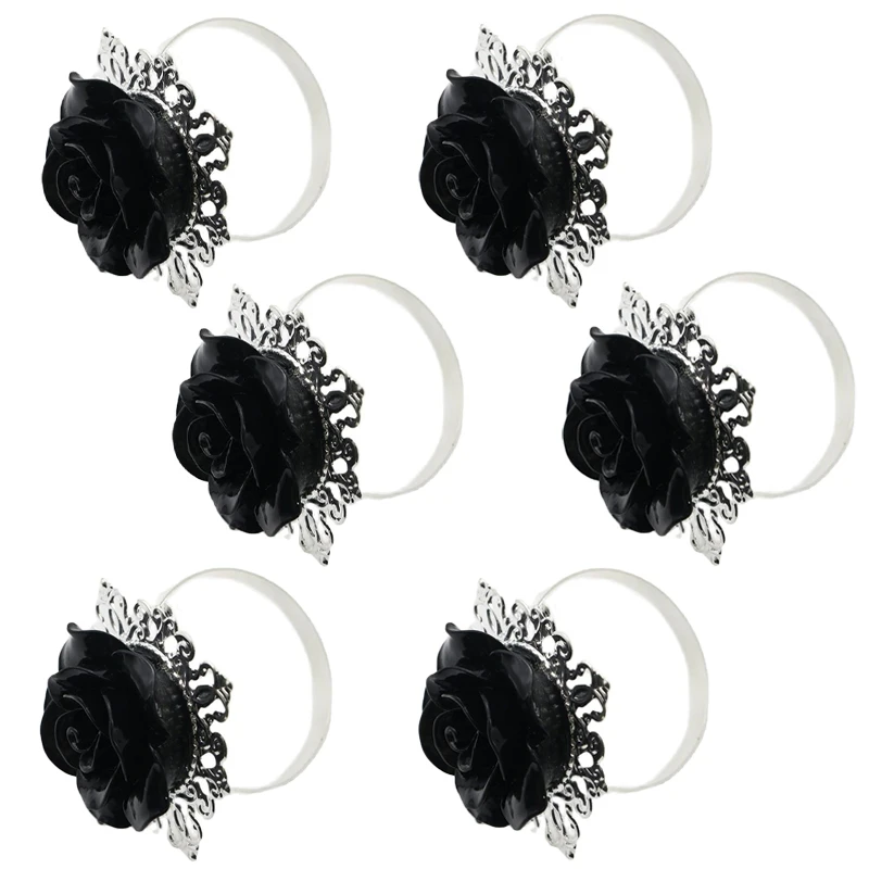 4Pcs/6Pcs/Lot Napkin Ring Resin Rose Wedding Reception Table Party Decorations napkin ring