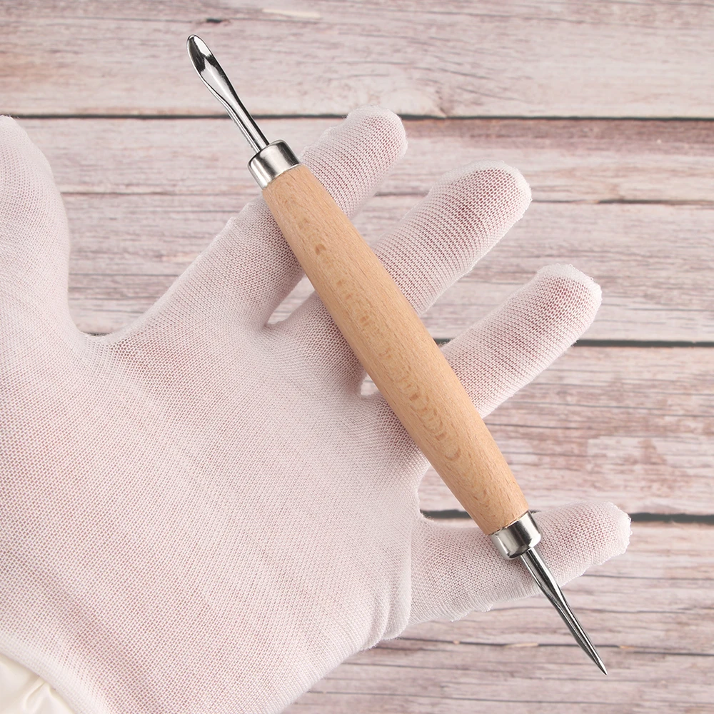Leather Sculpture Pressure Wiper Carving Embossin Modeling Tool Double Head Stamping Edge Craft Tools DIY Manual Scribing Tool