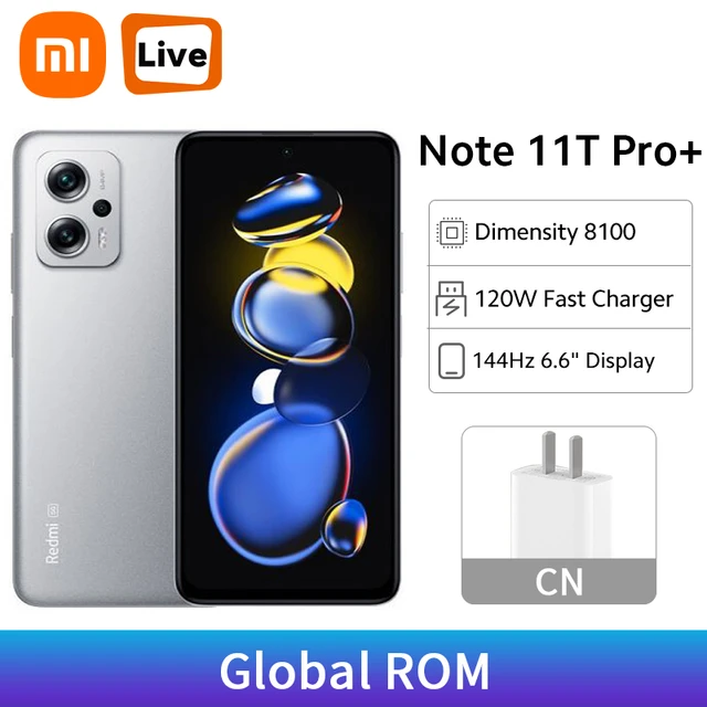 Xiaomi Redmi Note 11T Pro Plus + (Dimensity 8100) Rom Original (English +  Chinese languages), possible google apps