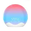 Gentle Wake Up Alarm Clock With Simulated Sunrising And Rainbow Color Lighting Touch Controlled Supported Led Lamp F0T6 1