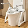 Non Perforated Anti Slip Foldable Toilet Armrest Bracket, Elderly Bathroom Safety Products Armrest Up Assist Device, Toilet Seat 2