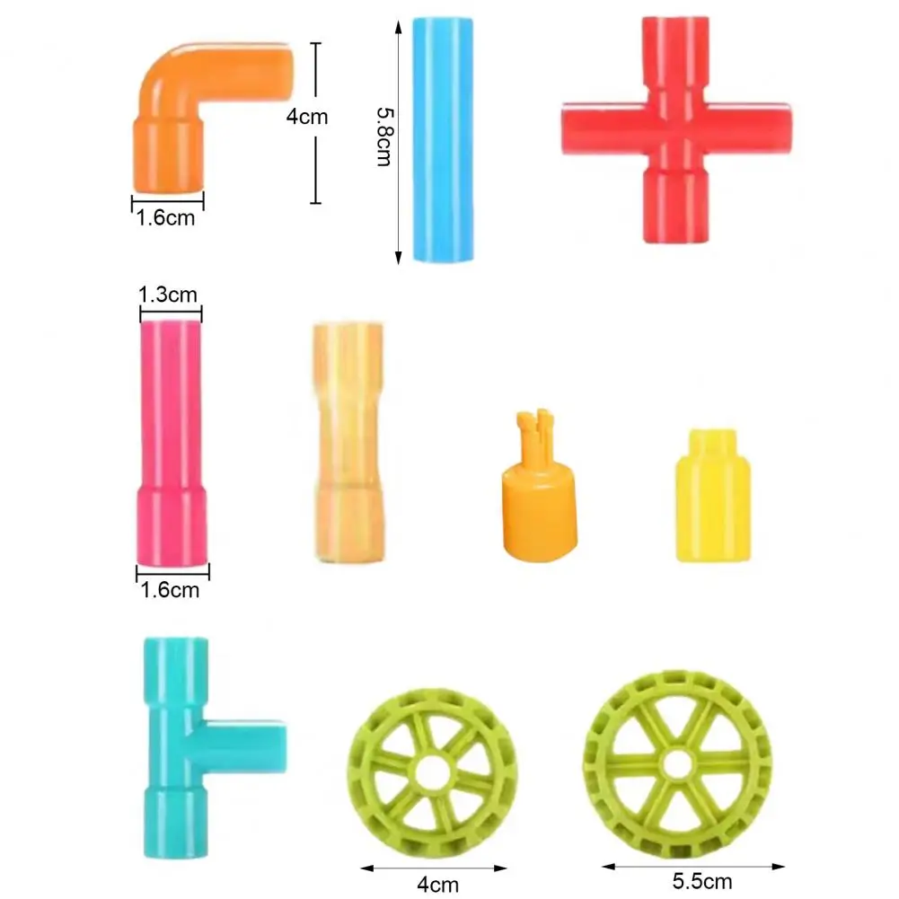 80/100/200Pcs Kids Pipe Building Block Toy Fine Motor Skills Colorful Tube Block Construction Toy DIY Assembly