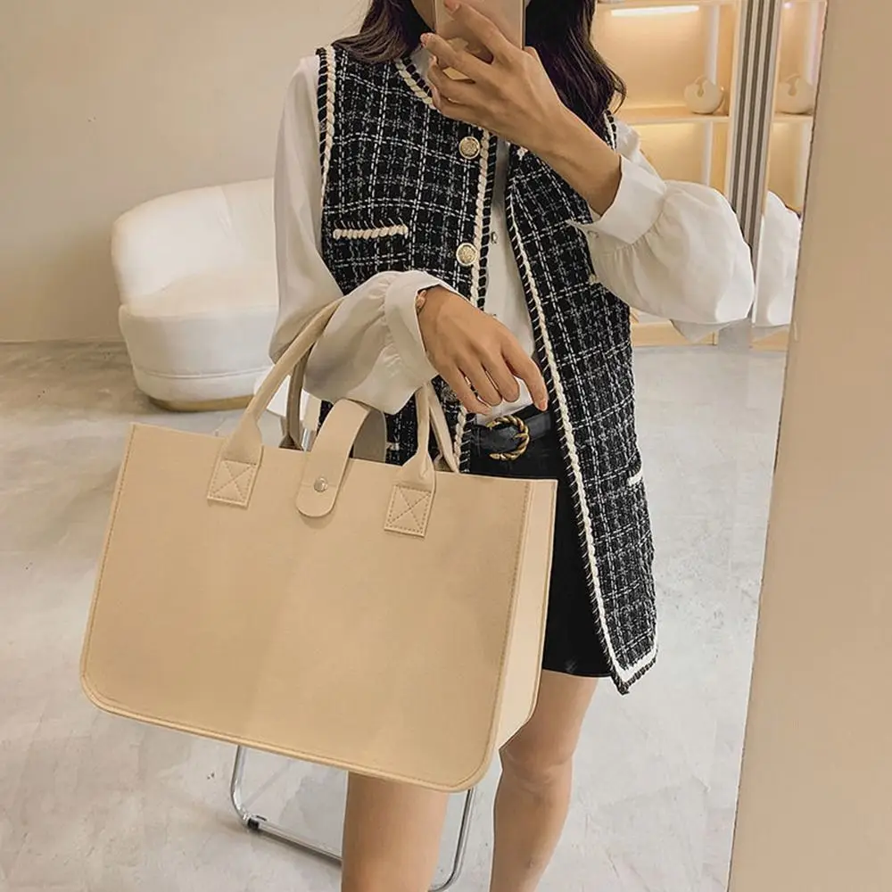 New Felt Shoulder Bag Large Capacity Women Girls Messenger Bag Toy Sundries Storage Organizer Crossbody Handbag Mummy Bag