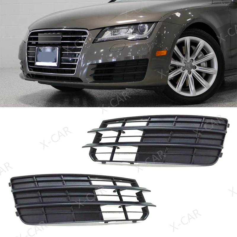 Grilles Antibrouillard Avant Pour Audi A7 2011-2015 - Paire Gauche/droite - ABS Noir Brillant