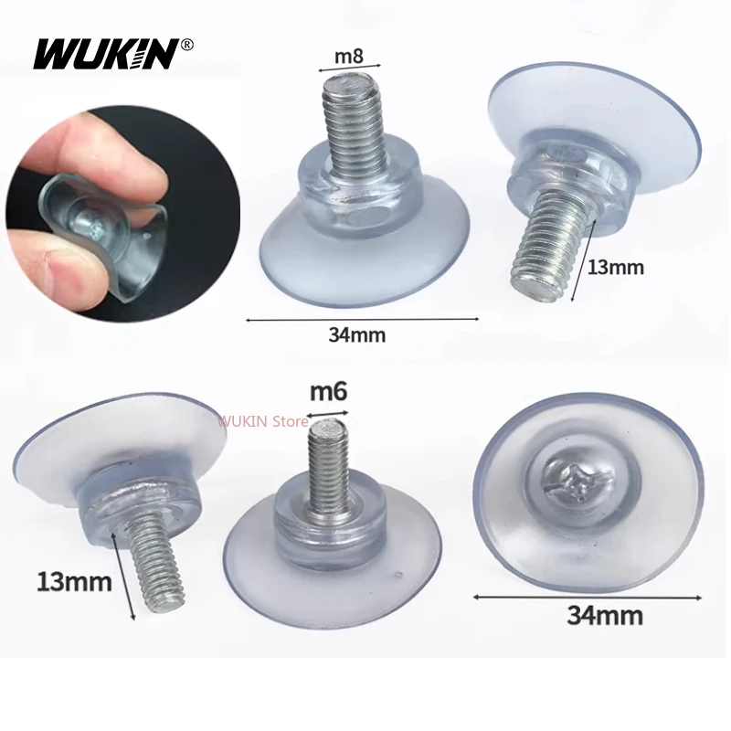 Transparent suction cup screw Strong Suction Holder Hook Furniture glass fixed anti slip M6 M8