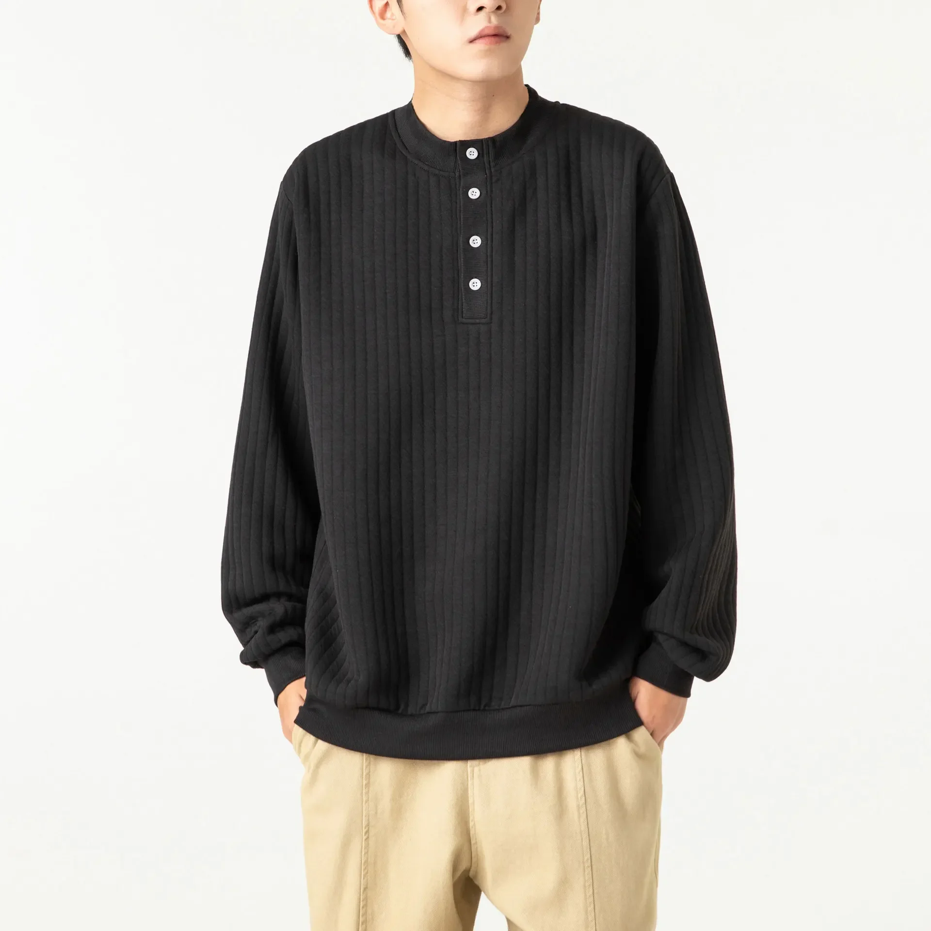 2024 New Autumn Half Turtleneck Button Knit Sweater Pullover Sweaters for Men High Quality Warm Winter Knitted Sweater Men