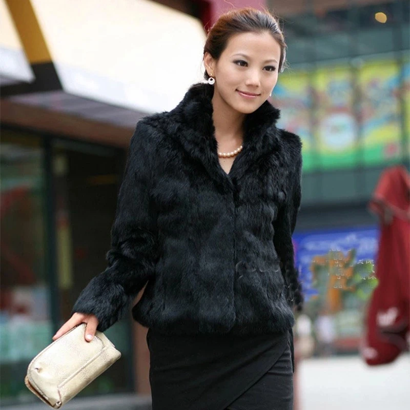 New Autumn Winter Real Genuine Rabbit Fur Coat 4