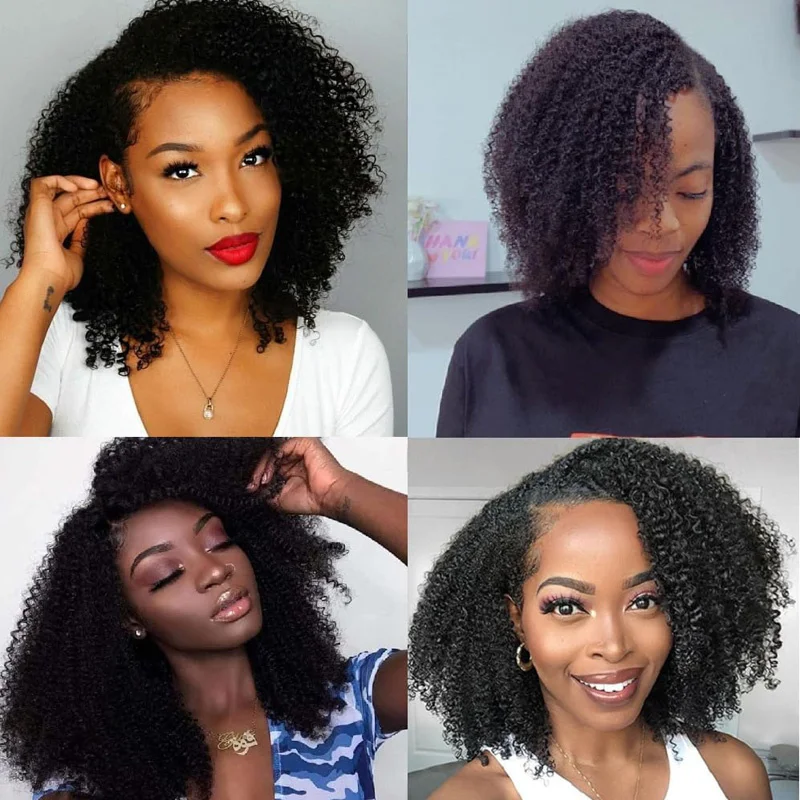 Afro Kinky Curly 2x6 Lace Closure Human Hair For Black Women Brazilian Remy Hair Afro Curly Transparent Lace Closure Daily