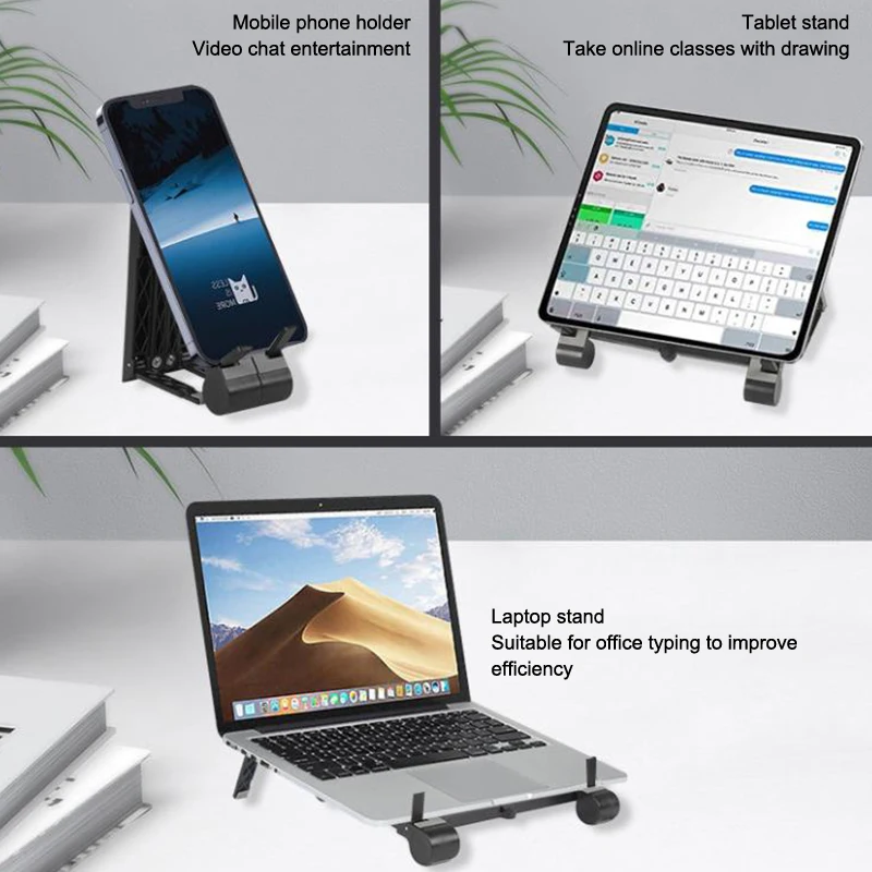 Foldable Laptop and Tablet Riser Stand with Keyboard Holder