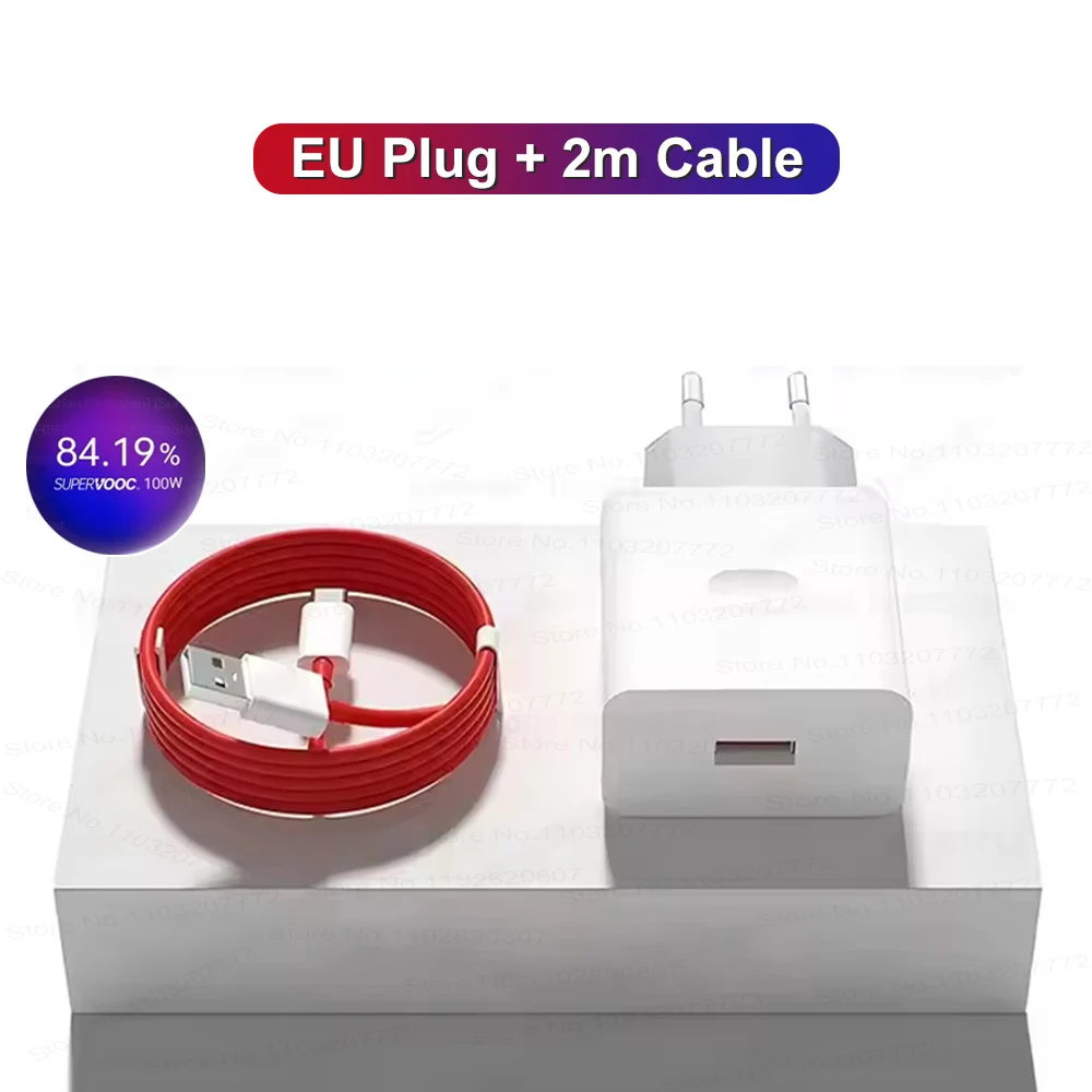 High-Power 100W SuperVOOC Fast Wall Charger with 2M USB Type-C Cable