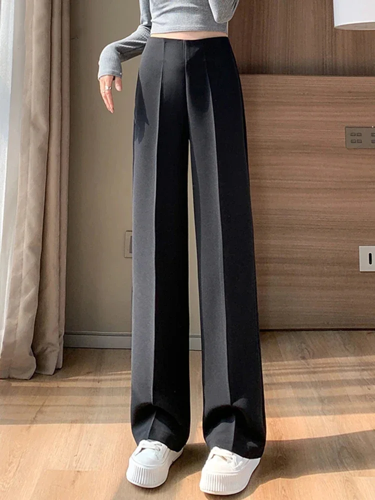 

Korean Fashion Versatile High Waisted Loose Fitting Women Wide Leg Pants New 3-color Minimalist Autumn Women's Casual Pants