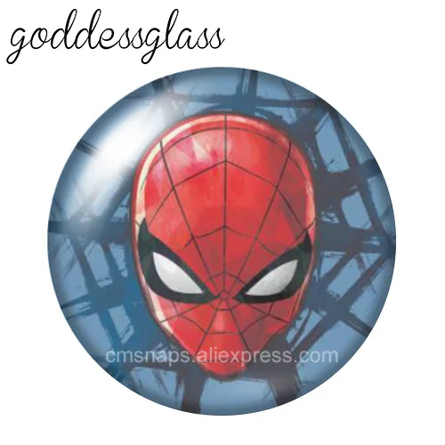 Disney Spider man Avengers Hero 10pcs 12mm/18mm/20mm/25mm Round photo glass cabochon flat back Making findings for bracelets leather bracelet silicone bracelet fashion bracelet stainless steel bracelet fashion jewelry
