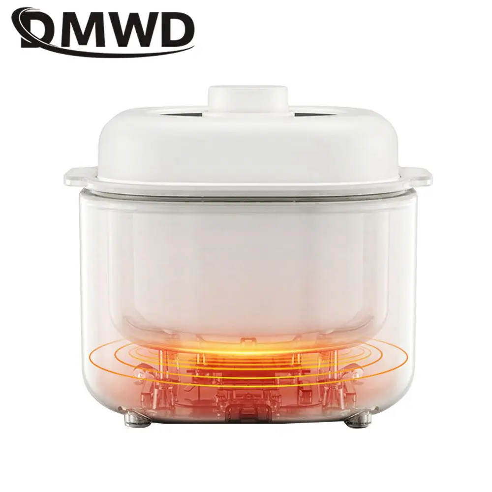 DMWD Electric Slow Cooker 1L Stew Pot 7 Menus Cooking Machine Porridge Casserole Soup Maker 24H Appointment Ceramic Liner 220V