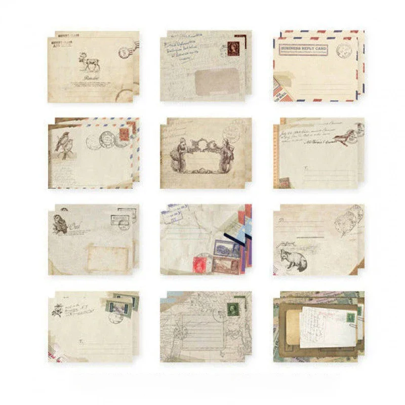 12pcs/set Mini Size Window Envelopes Vintage Photocards Greeting Cards Cover Gifts Packaging Envelopes Cash Bag Office Supplies 20pcs lot 115mm 80mm diy multifunction paper envelope candy color invitation greeting cards gift cover wallet window envelope