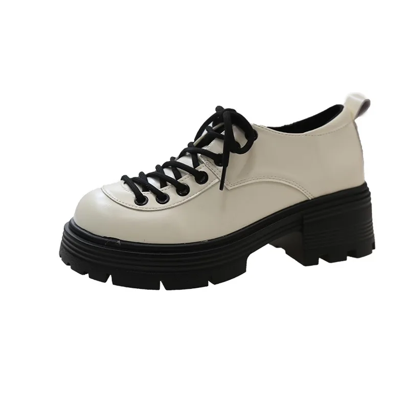 NEW Mid Heel Square Heel Round Toe Fashion 2024 Hot Sale Women's Shoes Lace-up Cross-tied Solid Spring Autumn Pumps Vulcanized