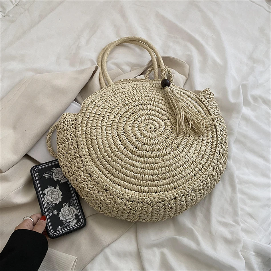 Clare V. Round Straw Handle Bag