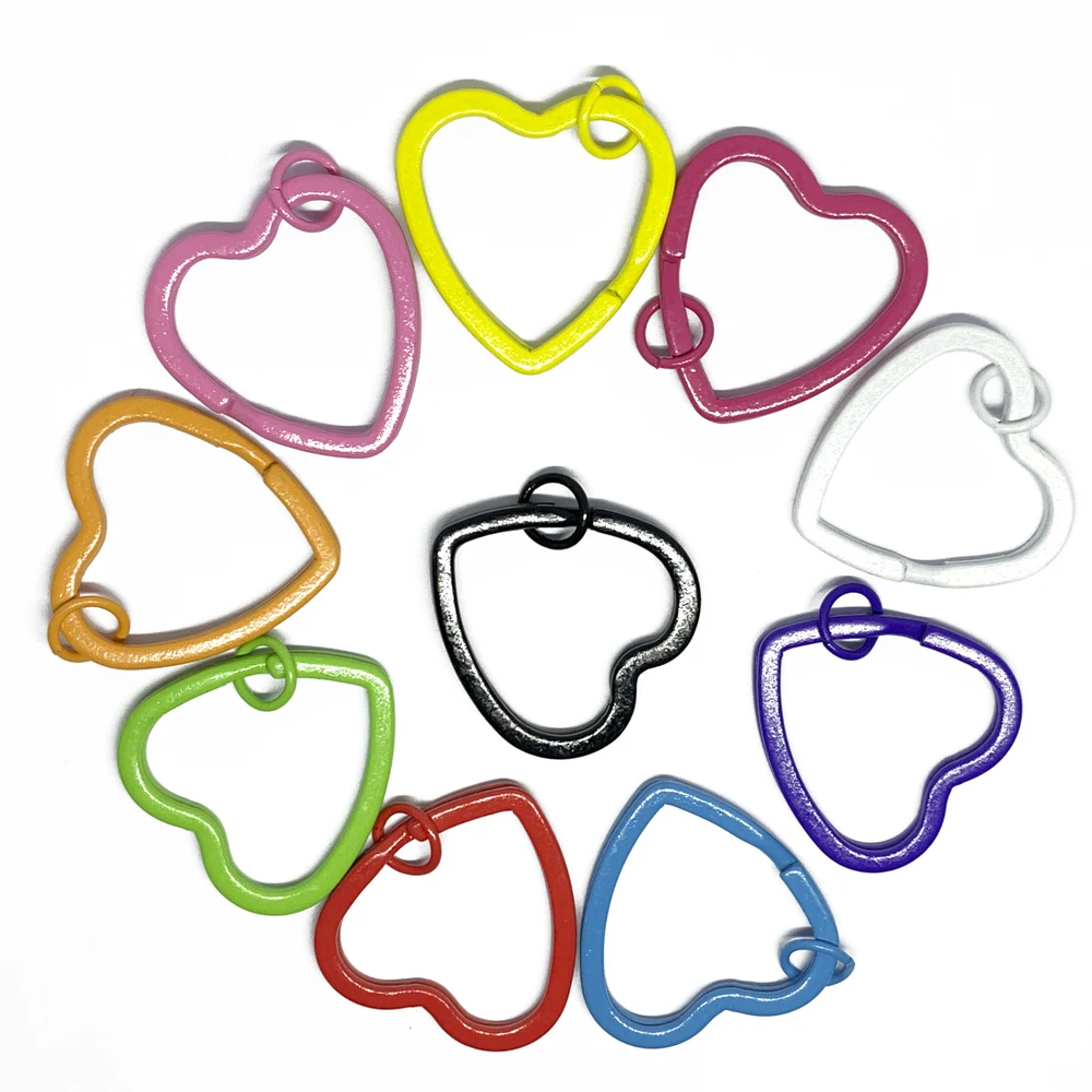 

Heart-shaped Metal Blank Keyring Keychain Split Ring Key Fob Key Holder Rings Women Men DIY Key Chains Key Ring Accessories