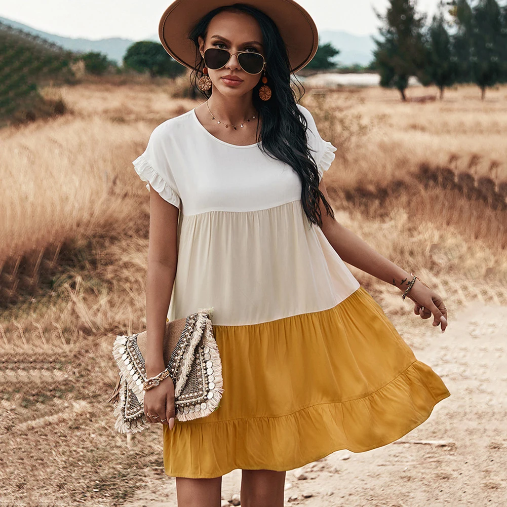 

Patchwork Swing Holiday Skirt Belongs To Household Products Beautiful Atmosphere, Easy To Carry
