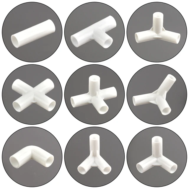 Belső Átmérő 12 Mm -Es Pvc Csatlakozó 60 ° 90 120 135 Póló Csatlakozók Egyenes Könyök Keresztcső -Összekötő Kertcsövek Szerelvények 3Db