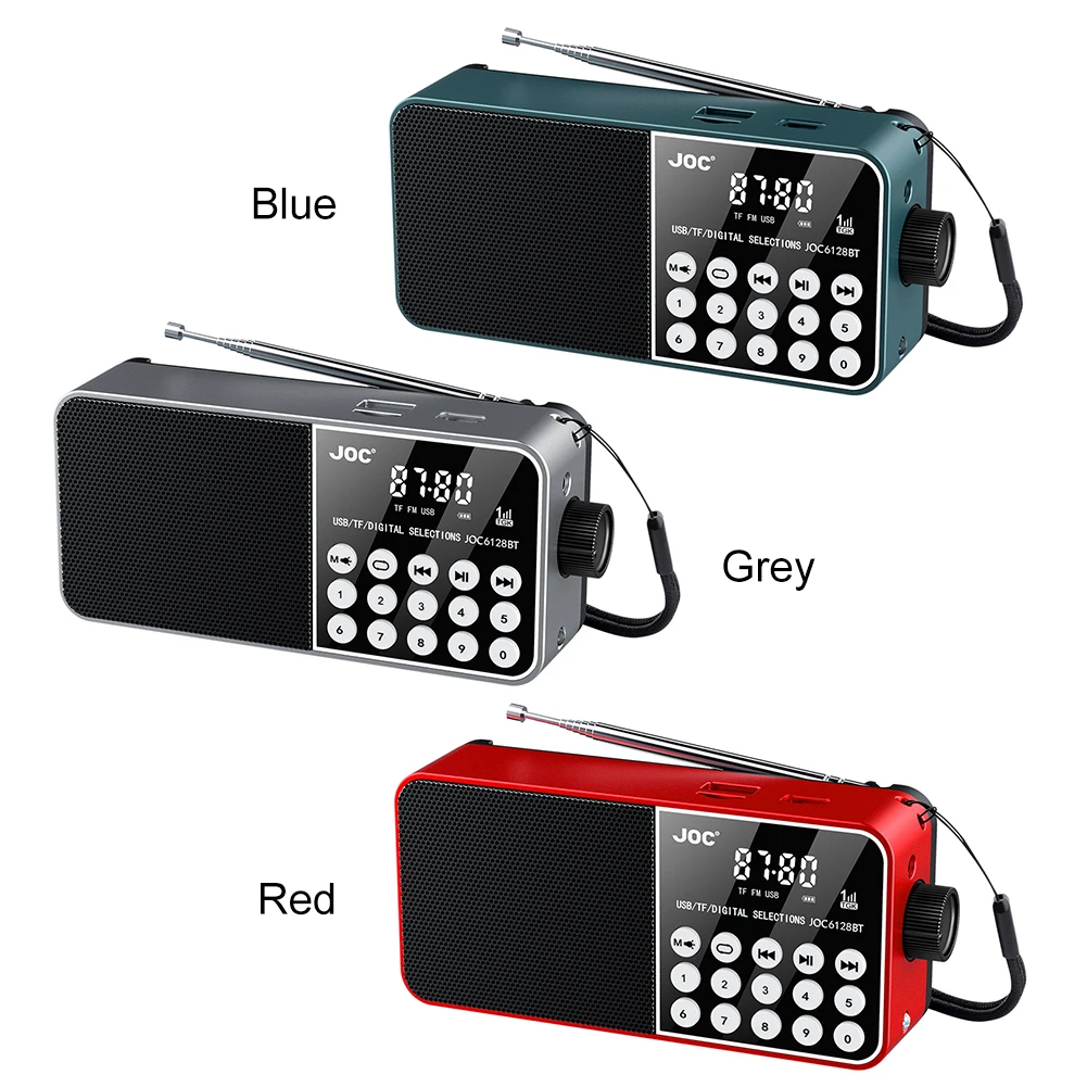 Portable Emergency Radio With Rechargeable Battery LED Digital Display Small Portable FM Radio Support TF Card Stereo MP3 Player