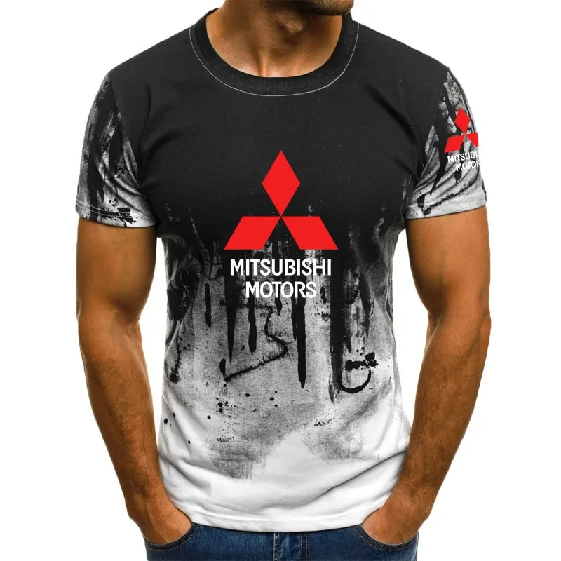 

Mitsubishi -3D printed T-shirt for men's and women's racing cars, oversized round neck casual shirt, 2022