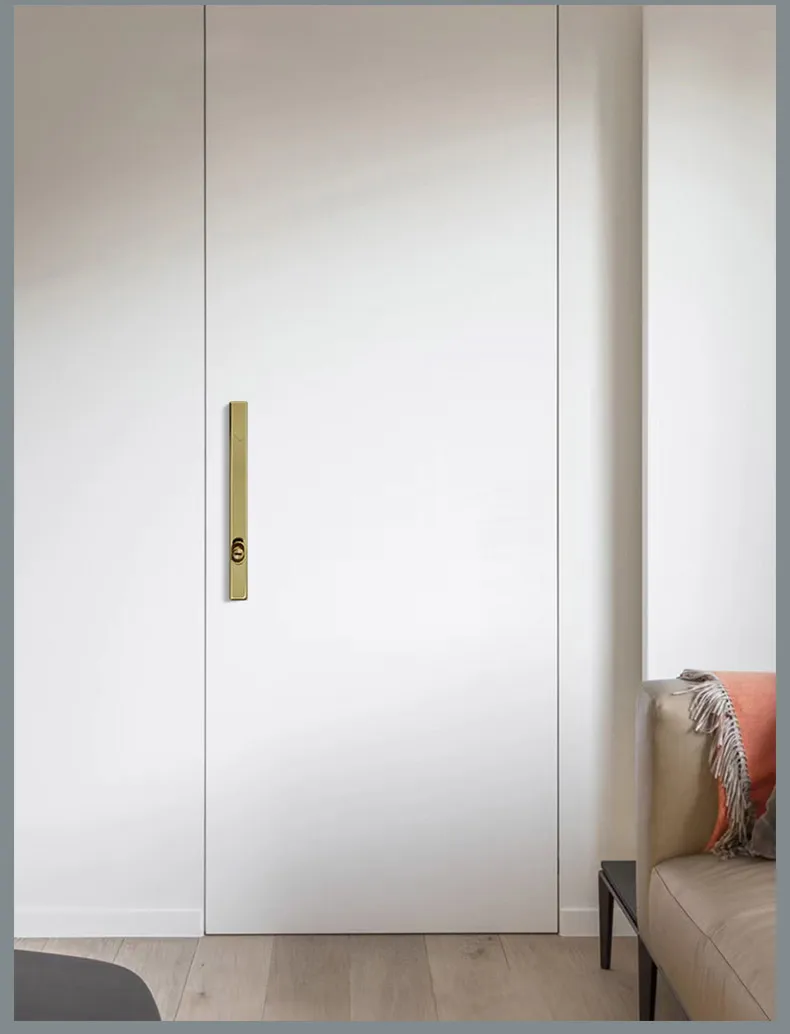 TOPKNORR Minimalist Magnetic Door Lock Indoor Household Universal Toilet Black Room Wooden Door Handle Mute Bedroom Door Lock
