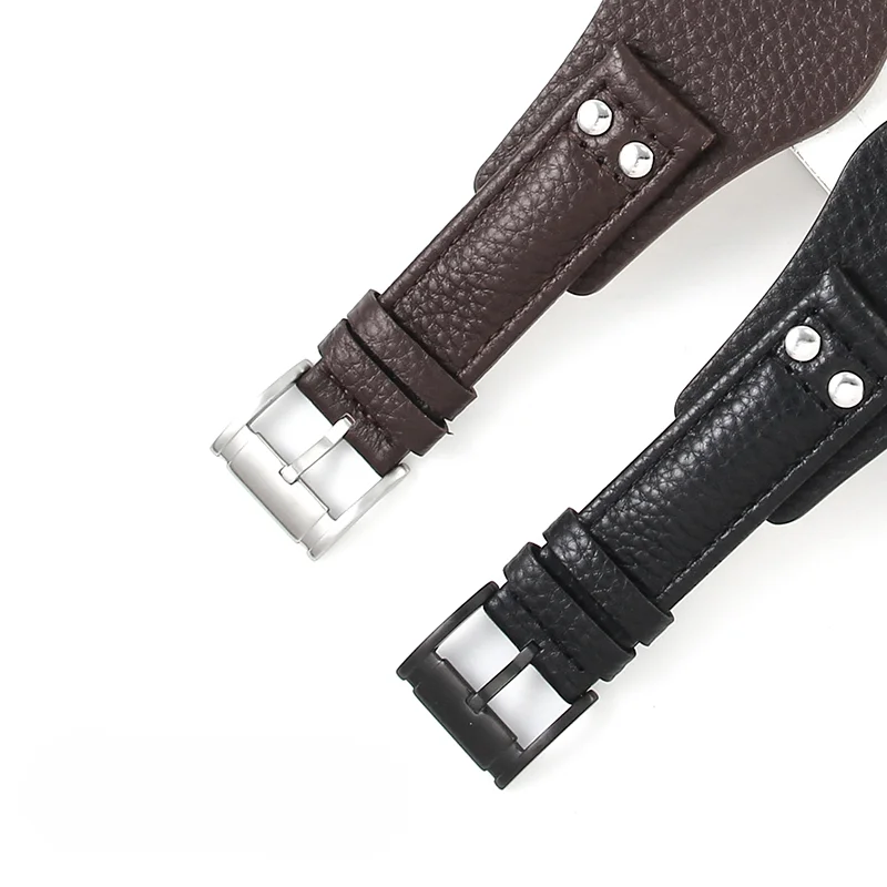 Breathable Skin Friendly Genuine Cowhide Leather Watchband – Waterproof 22mm Strap