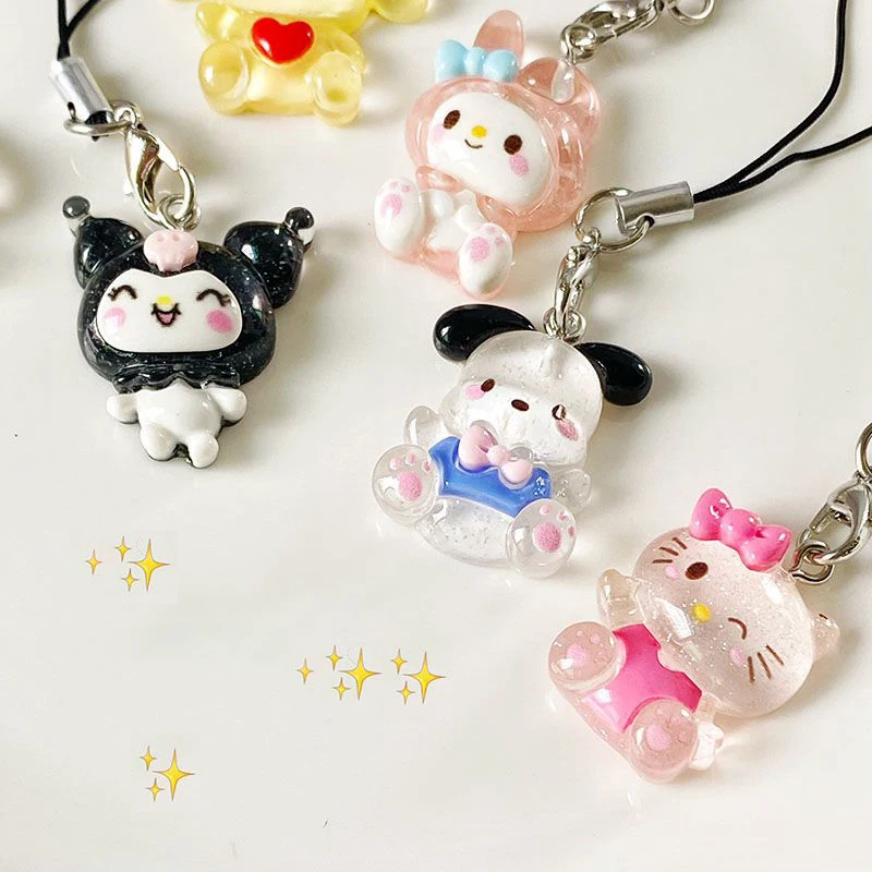 

Hello Kittys Lanyard Sanrio Kuromi My Melody мультфильм студент красавица iPhone чехол для телефона рюкзак куклы Подвеска Игрушка Подарки для девочек