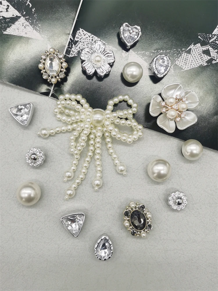16PCS DIY Blumen Wassertropfen Schuh Charms Dekorationen Herzförmige Schuh Schnallen Ornament Mutlifunctional Bowknot Schuh Clips – Detail 1
