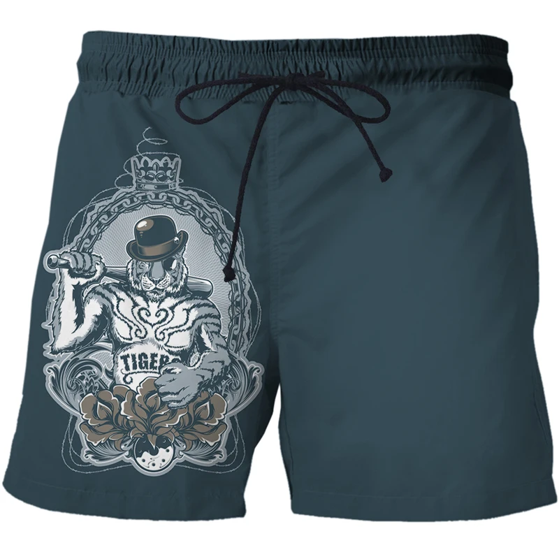 

2022 New Man's Beach Shorts New Summer Sports Pants European and American Skull Pattern 3D Printed Man Short Male Board Shorts