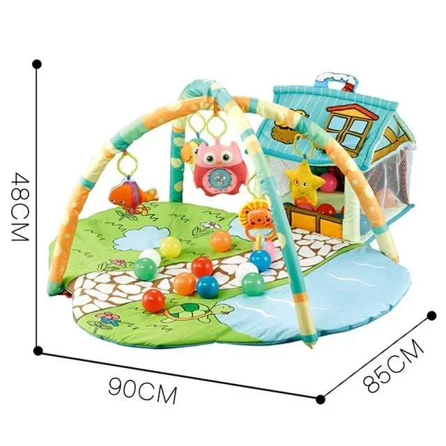 3-in-1 Baby Activity Gym Baby Play Mat Educational Toys Puzzle Crawling Blanket Infant Game Pad Rug Gift Baby Toys 0-12 Months 6