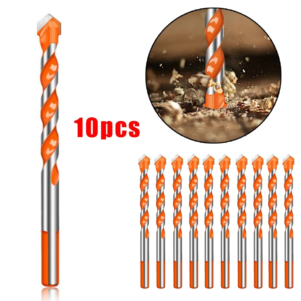 

10 PCS Center Drill Bits For Drilling Glass Ceramic Tiles Walls Metal Etc 6mm Tungsten Carbide Drill Bit Set Drilling Tools