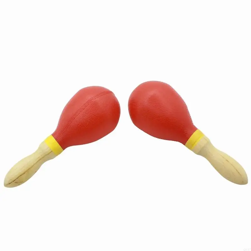 Q84C Children's Plastic Maraca Rattle 2pcs Musical Instrument Baby Music Sound for Children Music Gift Tools