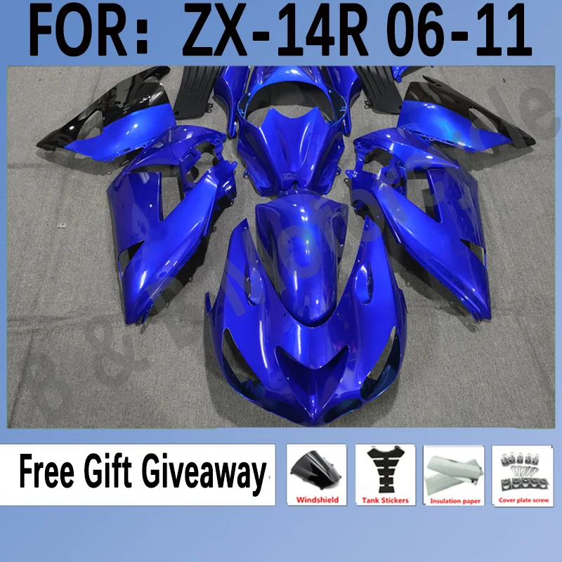 

Обтекатели из АБС-пластика для кузова мотоцикла для Kawasaki ZX14R 06 07 08 09 10 11 ZZ-R1400 2006 2009 2011 комплект обтекателей синий